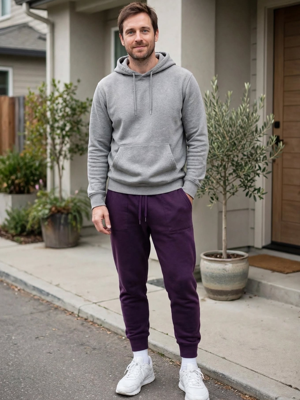Men's Purple Jogger Sweatpants - Comfortable Everyday Fit